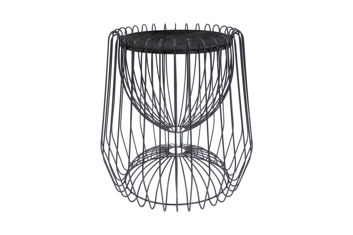 PRÍRUČNÝ STOLÍK, čierna - čierna, Basics, kov/kameň (50/50/51cm)