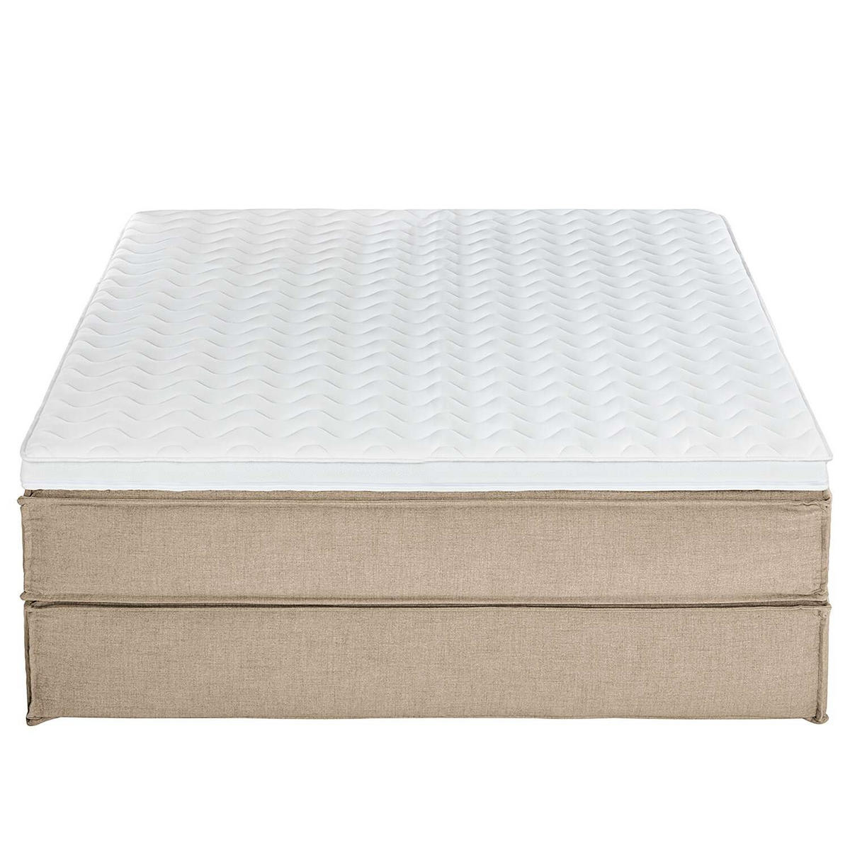 BOXSPRINGBETT 180/200 cm  in Beige  - Beige/Schwarz, Design, Textil (180/200cm) - home24
