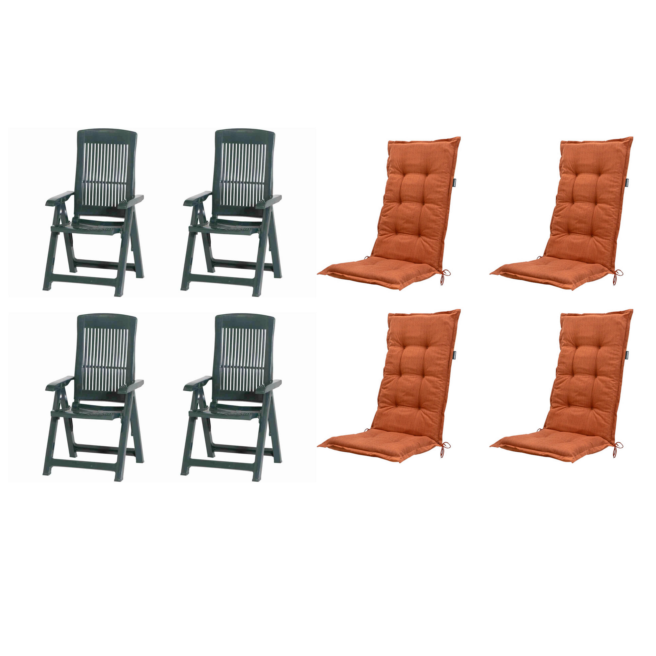 Gardenson Gartenstuhl-Set Grün, Terracotta 44x111x50 cm