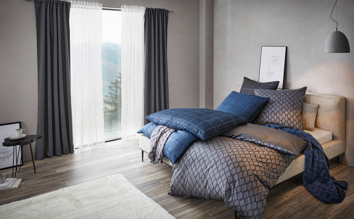 BETTWÄSCHESET Satin 160/210 cm  65 cm/100 cm  - Anthrazit/Silberfarben, Design, Textil (160/210cm) - Dieter Knoll
