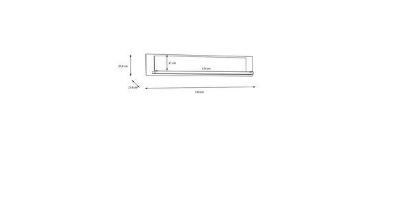 WANDBOARD in 140/25,8/21,9 cm Schwarz, Eichefarben  - Eichefarben/Schwarz, KONVENTIONELL, Holzwerkstoff (140/25,8/21,9cm) - Hom`in