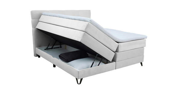 BOXSPRINGBETT 160/200 cm  in Weiß  - Schwarz/Weiß, KONVENTIONELL, Textil/Metall (160/200cm) - Carryhome