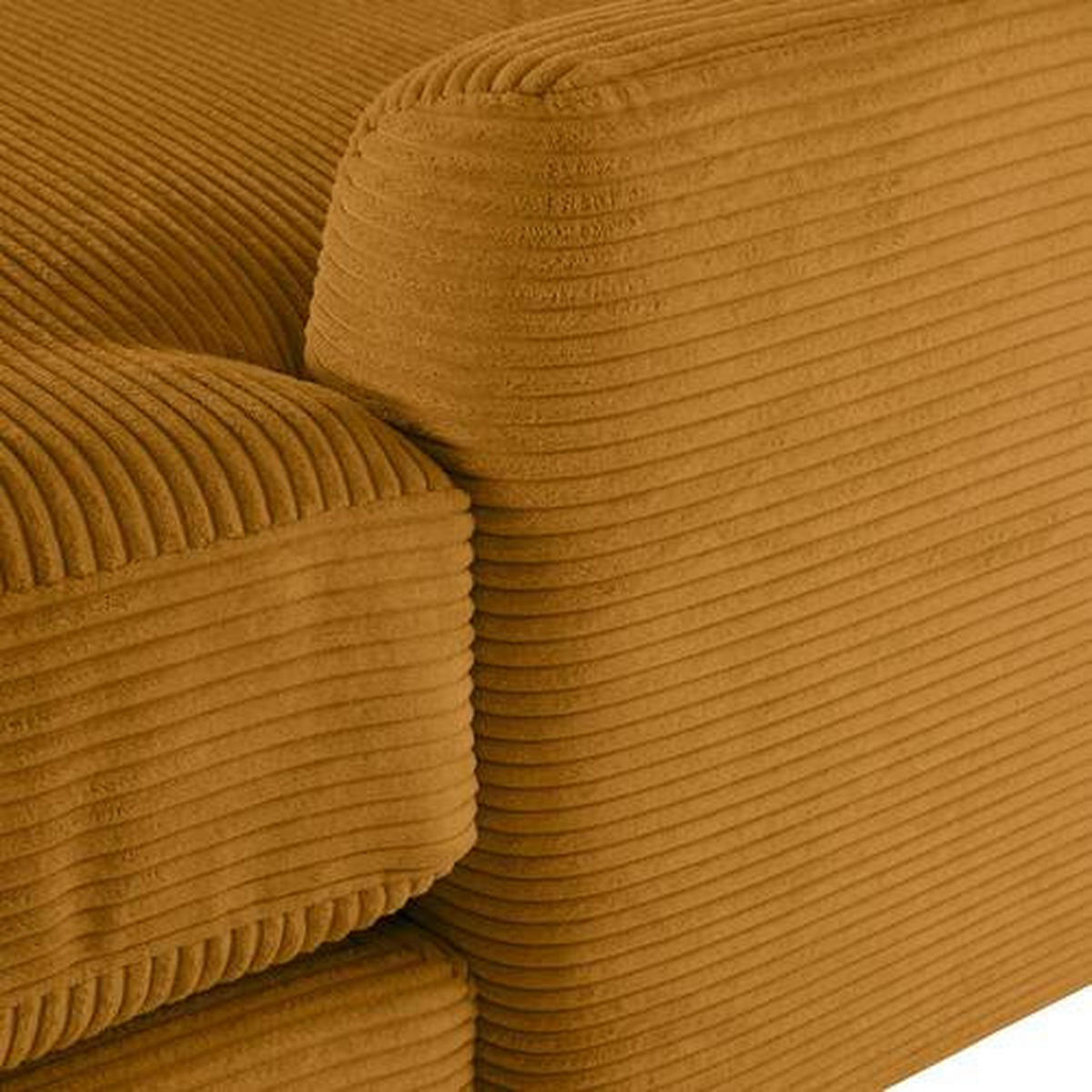 ECKSOFA in Cord Bernsteinfarben  - Bernsteinfarben/Schwarz, Design, Kunststoff/Textil (240/175cm) - Landscape