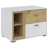 NACHTTISCH 60/42,7/38 cm  Weiss, Eiche Artisan  - Weiss/Eichefarben, Modern, Holz/Holzwerkstoff (60/42,7/38cm) - Hom`in