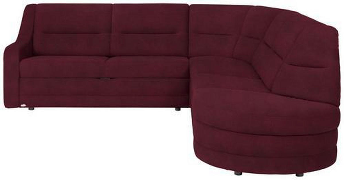 ECKSOFA in Flachgewebe Bordeaux, Dunkelrot  251/285 cm  - Bordeaux/Schwarz, KONVENTIONELL, Kunststoff/Textil (251/285cm) - Sedda