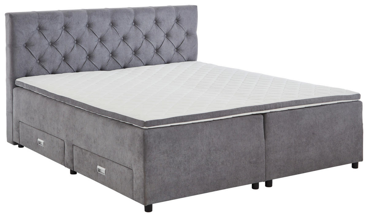 BOXBETT 180/200 cm  in Grau  - Grau, MODERN, Kunststoff/Textil (180/200cm) - MID.YOU