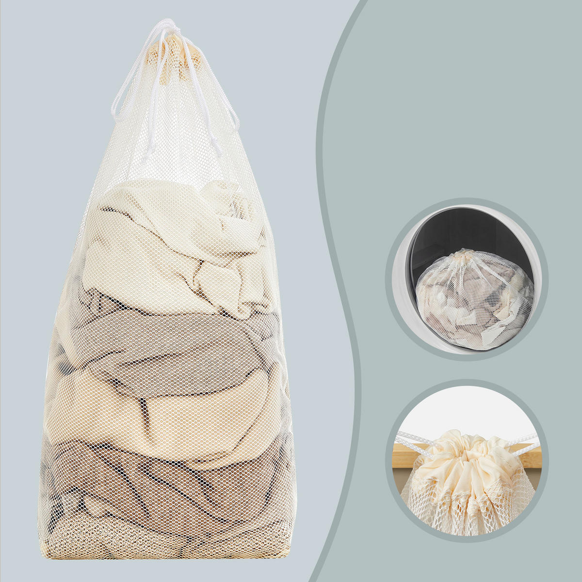 WÄSCHEKORB - Taupe, Trend, Textil/Metall (60/70,5/38,5cm) - Boxxx