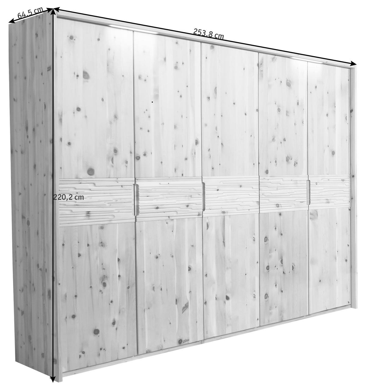 DREHTÜRENSCHRANK in Zirbelkieferfarben  - Zirbelkieferfarben, Natur, Holz (253,8/220,2/64,5cm) - Linea Natura