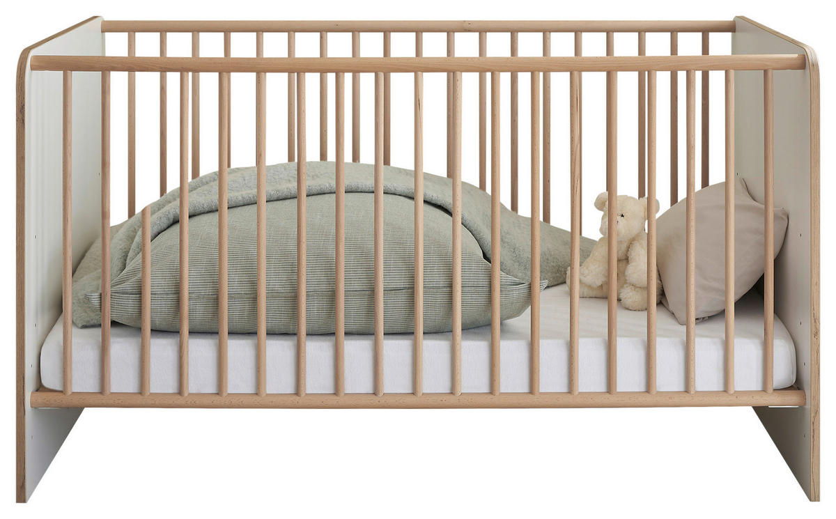 GITTERBETT  144/80,5/81,7 cm   - Weiß/Eiche Artisan, Basics, Holz/Holzwerkstoff (144/80,5/81,7cm) - My Baby Lou