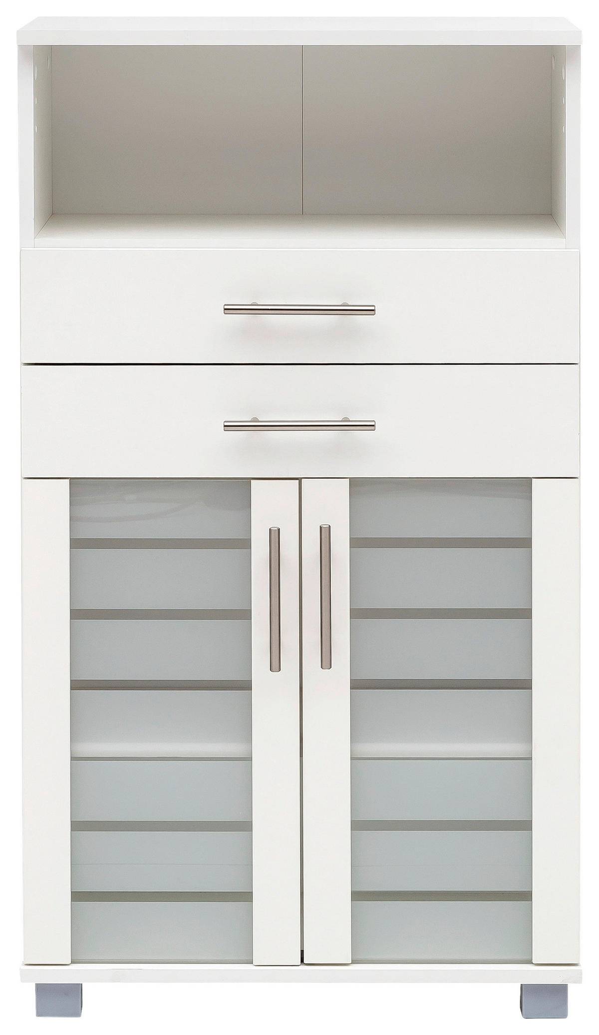 MIDISCHRANK 59,8/110,5/32,6 cm  - Edelstahlfarben/Silberfarben, MODERN, Glas/Holzwerkstoff (59,8/110,5/32,6cm) - MID.YOU