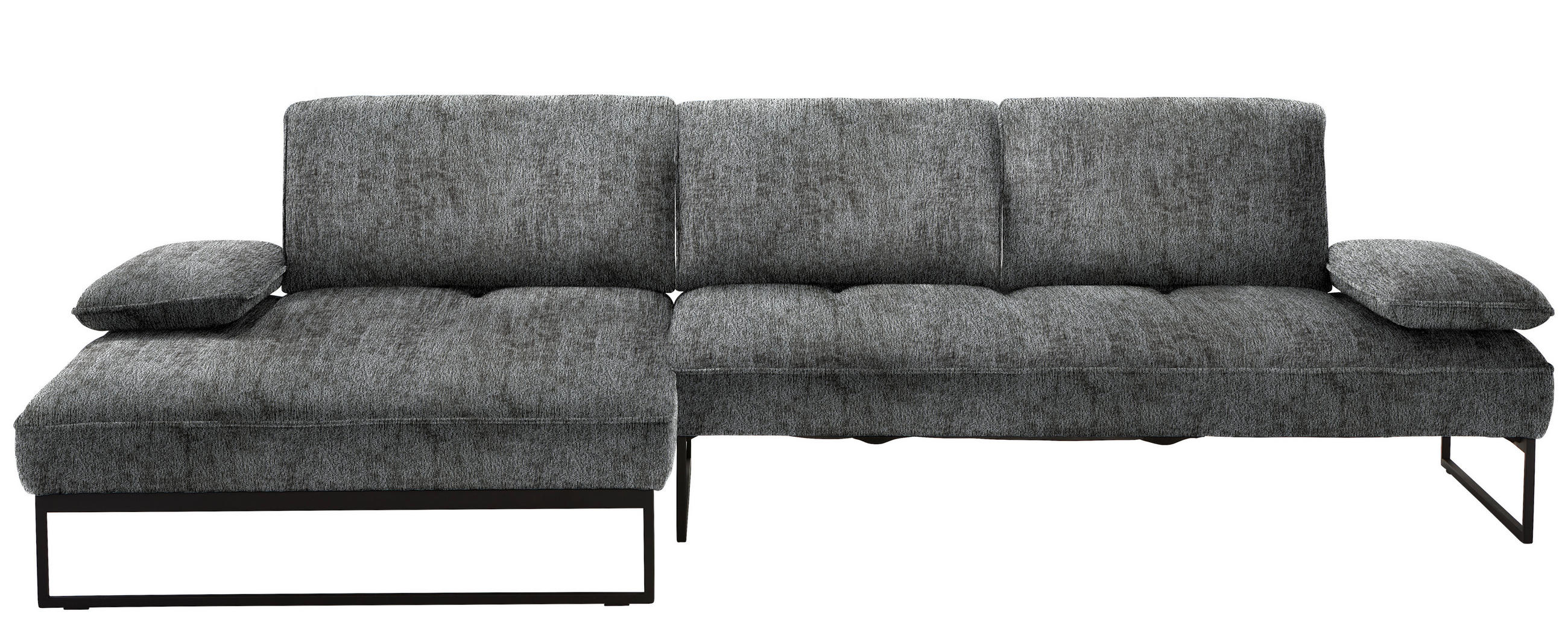 ECKSOFA in Chenille Anthrazit  - Anthrazit, Design, Textil/Metall (160/310cm) - Joop!