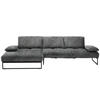 ECKSOFA in Chenille Anthrazit  - Anthrazit, Design, Textil/Metall (160/310cm) - Joop!