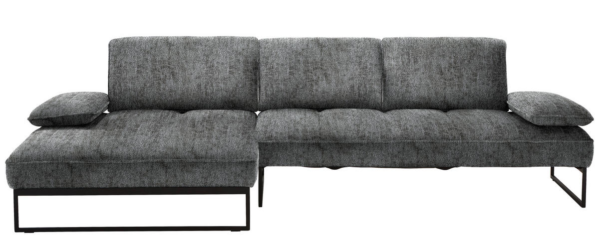 ECKSOFA in Chenille Anthrazit  - Anthrazit, Design, Textil/Metall (160/310cm) - Joop!