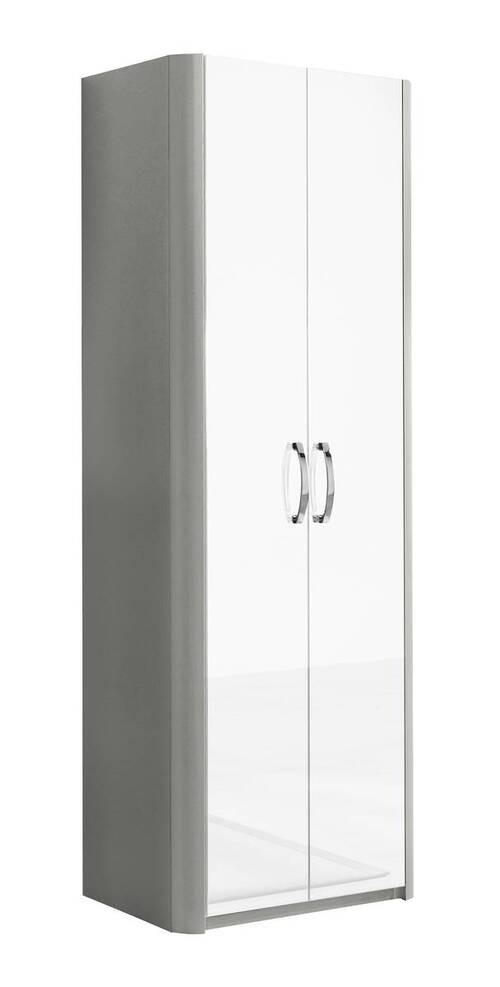 GARDEROBENSCHRANK 66/187/37,5 cm  - Chromfarben/Weiß Hochglanz, Design, Holzwerkstoff/Metall (66/187/37,5cm) - Moderano