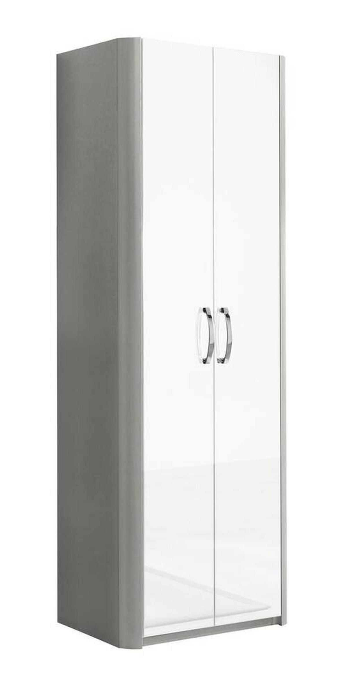 GARDEROBENSCHRANK  in 66/187/37,5 cm  - Chromfarben/Weiß Hochglanz, Design, Holzwerkstoff/Metall (66/187/37,5cm) - Moderano