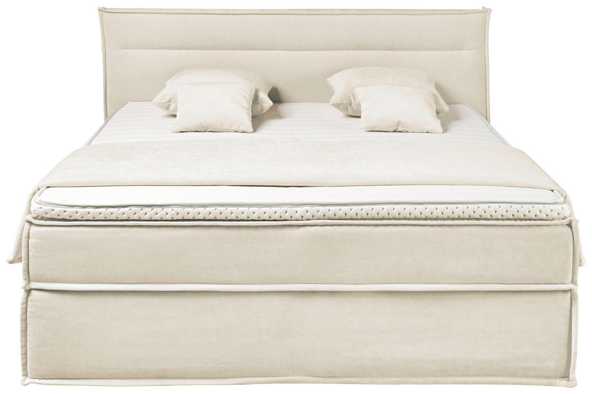 BOXSPRINGBETT 180/200 cm  in Creme  - Creme, Design, Kunststoff/Textil (180/200cm) - Musterring
