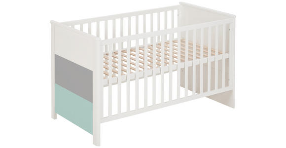 GITTERBETT Amy - Weiß/Grau, Trend, Holzwerkstoff (144/77/84cm) - My Baby Lou