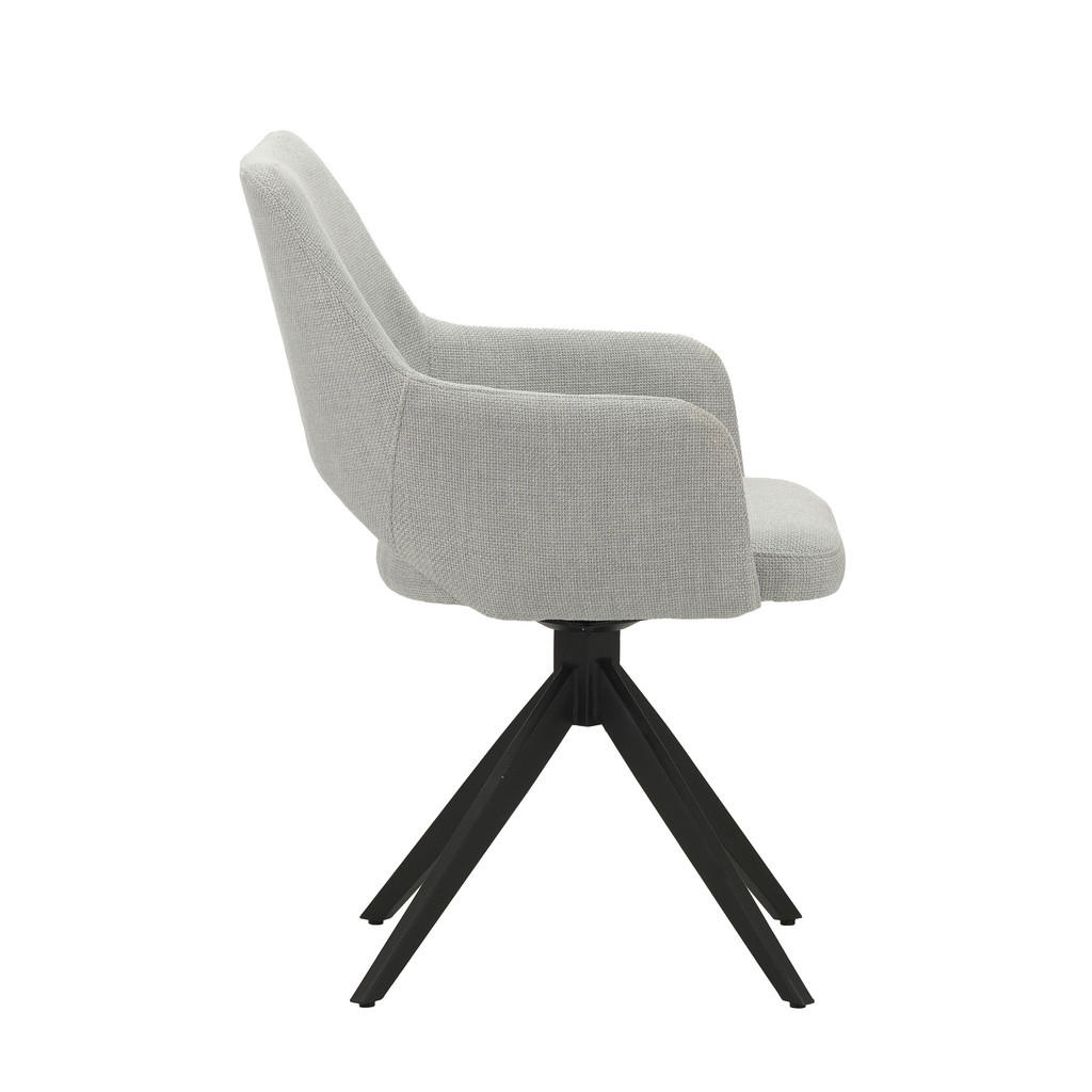 Thumbnail - Mid.you Stuhl, Grau, Textil, 54.5x85x61.5 cm, gastro- und objekttauglich, Sitzfläche 180° drehbar, automatische Rückholf...