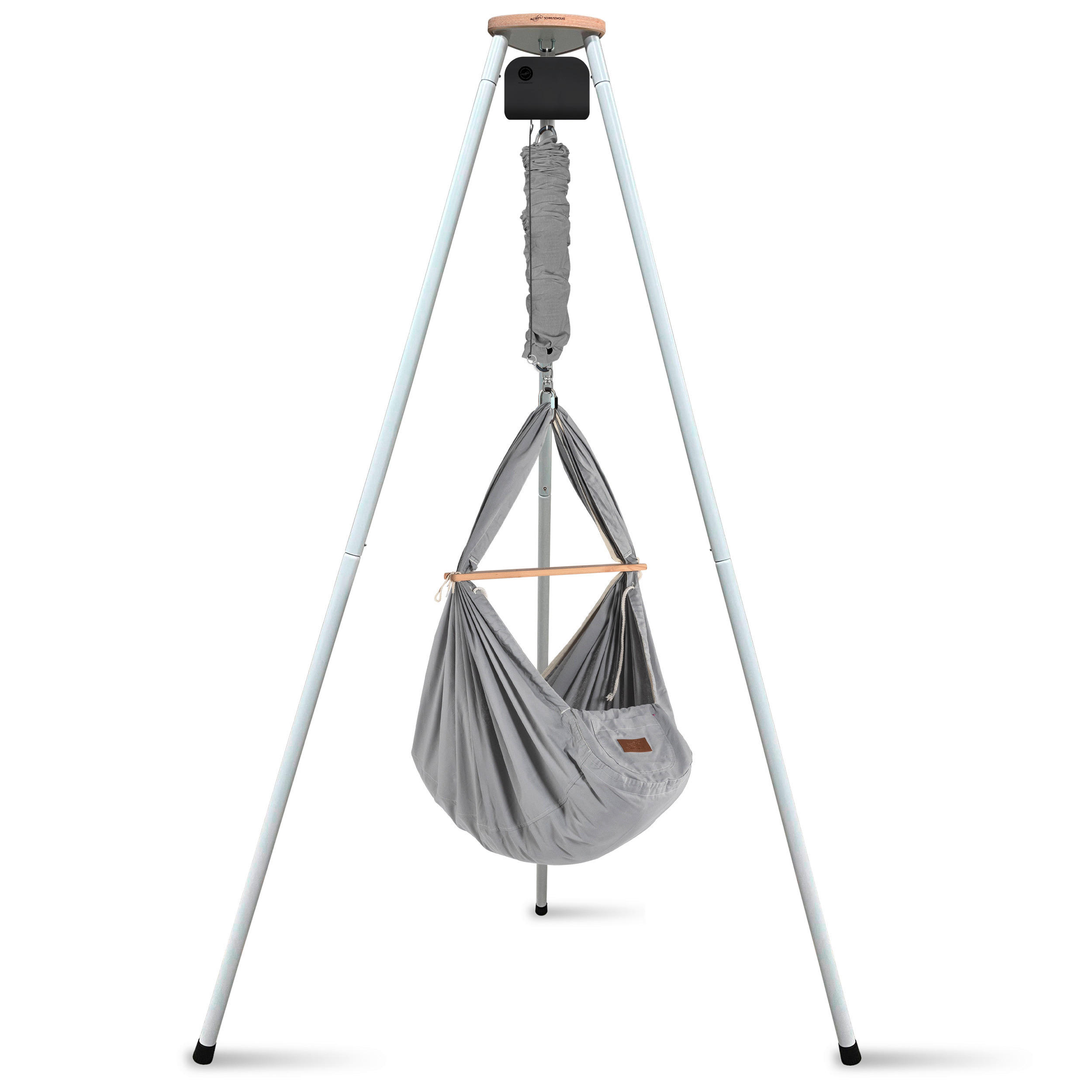 VISEĆA KOLIJEVKA Set inkl. Tipi-Gestell und Motor - bijela/siva, Basics, metal/tekstil (135/194/135cm) - SCHMUSEWOLKE