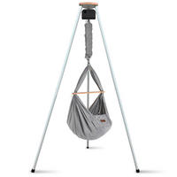 FEDERWIEGE Set inkl. Tipi-Gestell und Motor  Weiß, Grau  - Weiß/Grau, Basics, Kunststoff/Textil (135/194/135cm) - SCHMUSEWOLKE