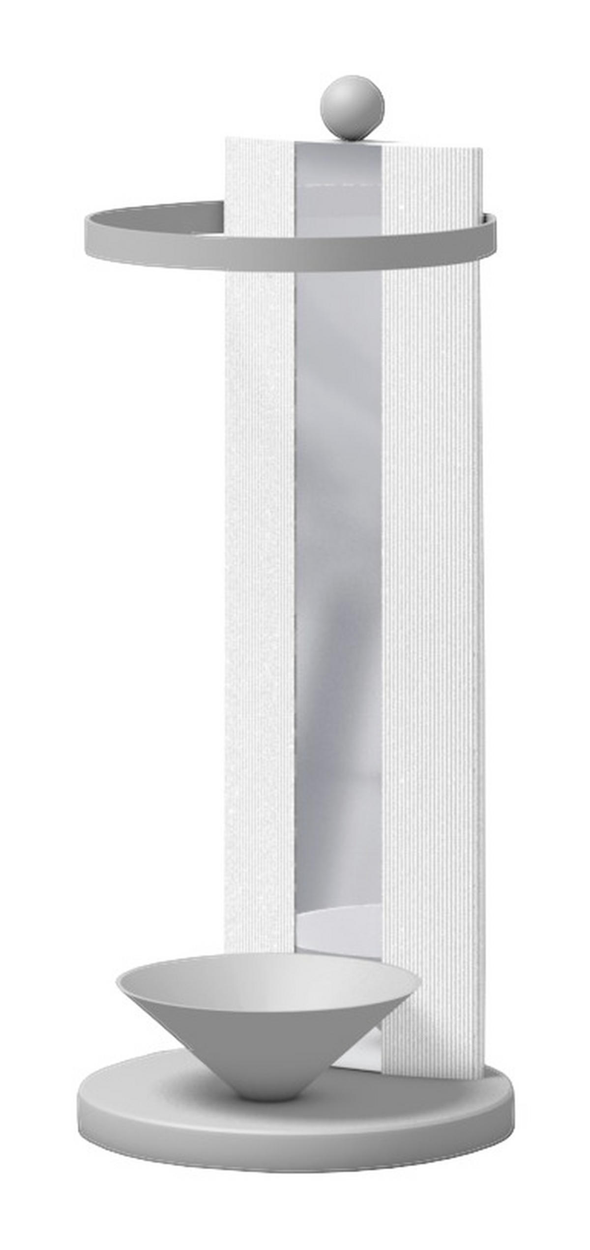 SCHIRMSTÄNDER - Weiss/Alufarben, Design, Glas/Holzwerkstoff (26/69/26cm) - Moderano
