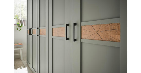 DREHTÜRENSCHRANK 250/216/60 cm,  in Salbeigrün, Eiche Bianco, 5-türig  - Eiche Bianco/Salbeigrün, LIFESTYLE, Holzwerkstoff/Metall (250/216/60cm) - Landscape