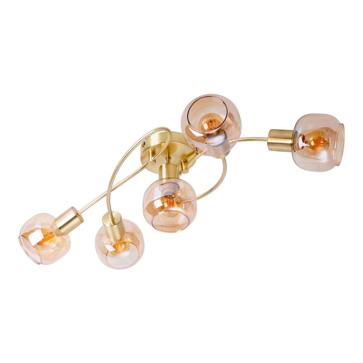 LED-DECKENLEUCHTE 36/21 cm   - Messingfarben, Design, Glas/Metall (36/21cm) - Näve