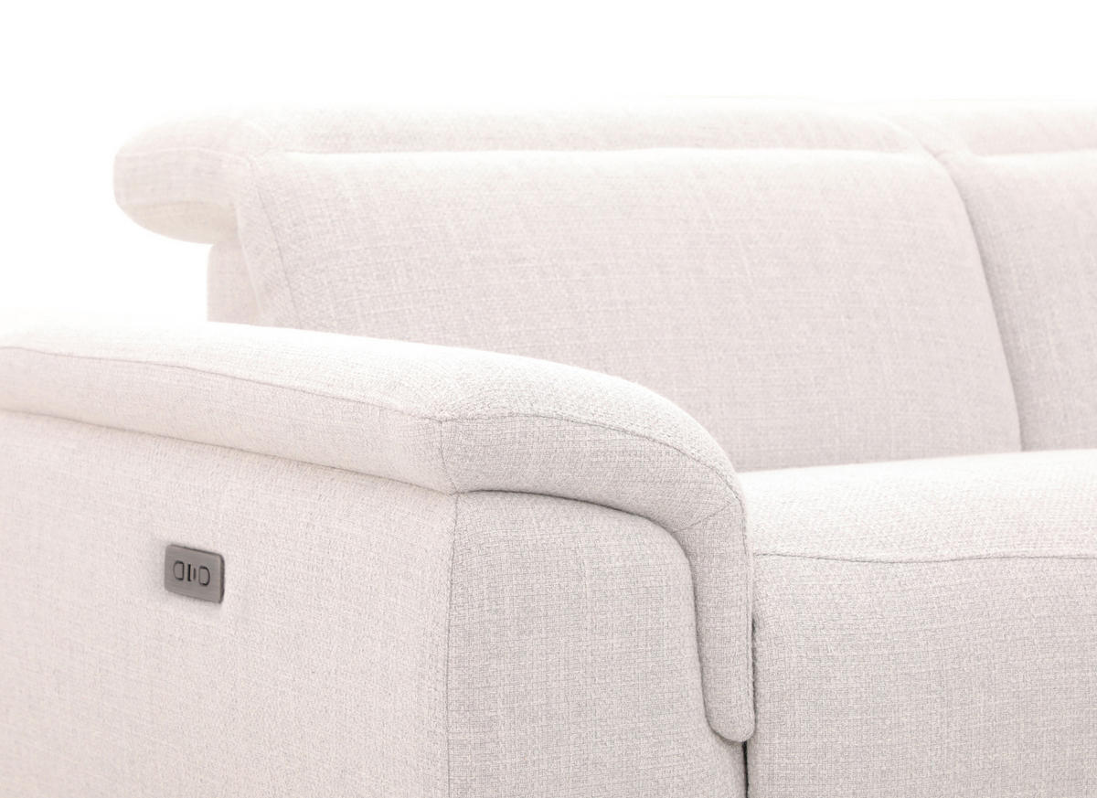 ECKSOFA inkl. Funktionen Hellgrau Leinenoptik  - Schwarzchrom/Hellgrau, Design, Holz/Kunststoff (270/75/171cm) - Xora