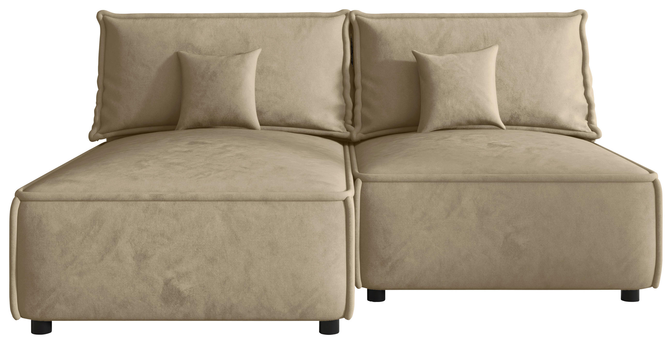 ECKSOFA  in Webstoff Beige  153/200 cm  - Beige/Schwarz, MODERN, Kunststoff/Textil (153/200cm) - Xora