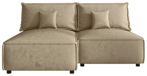 ECKSOFA Beige Webstoff Zierkissen, Rückenkissen, Rücken echt  - Beige/Schwarz, MODERN, Kunststoff/Textil (153/200cm) - Xora