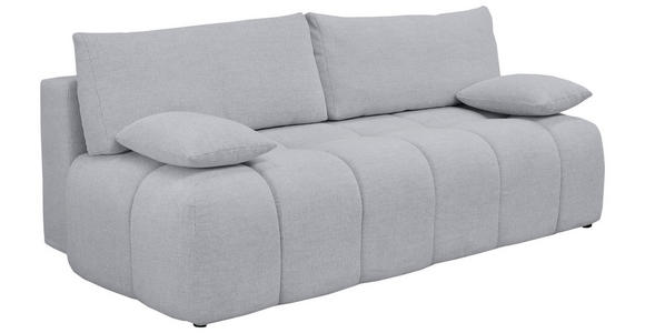 BOXSPRINGSOFA in Chenille Hellgrau  - Hellgrau/Schwarz, MODERN, Kunststoff/Textil (210/72/105cm) - Cantus