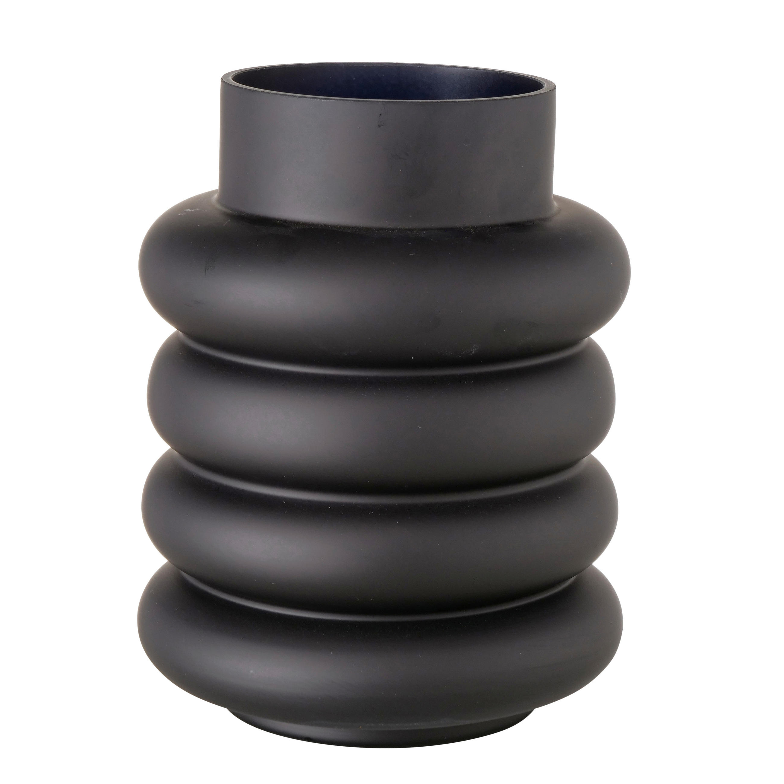 VÁZA, sklo, 20 cm  - čierna, Basics, sklo (15/20cm)