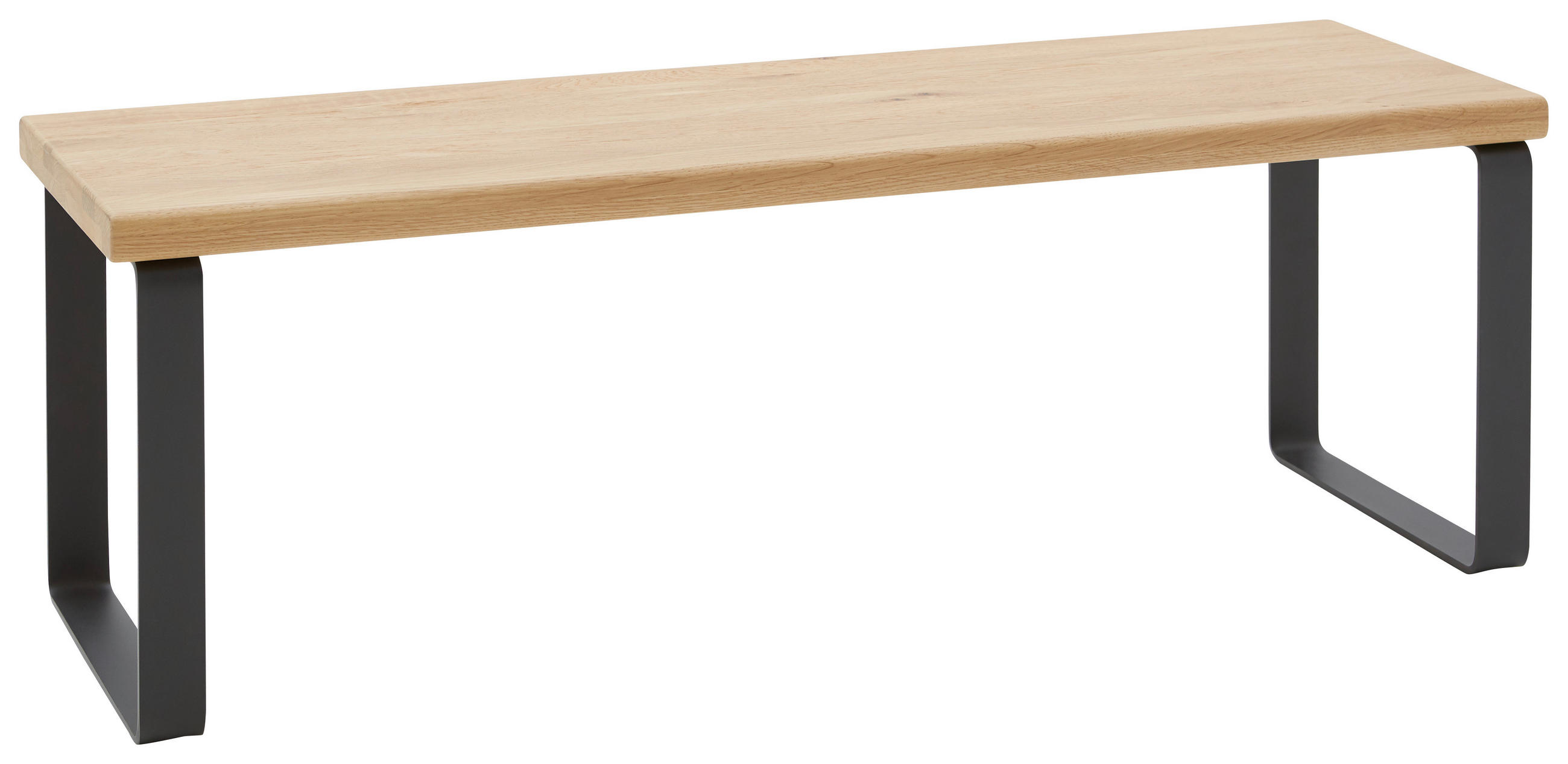 BETTBANK Wildeiche Wildeiche  - Wildeiche/Schwarz, Design, Holz/Metall (120/40/38cm) - Dieter Knoll
