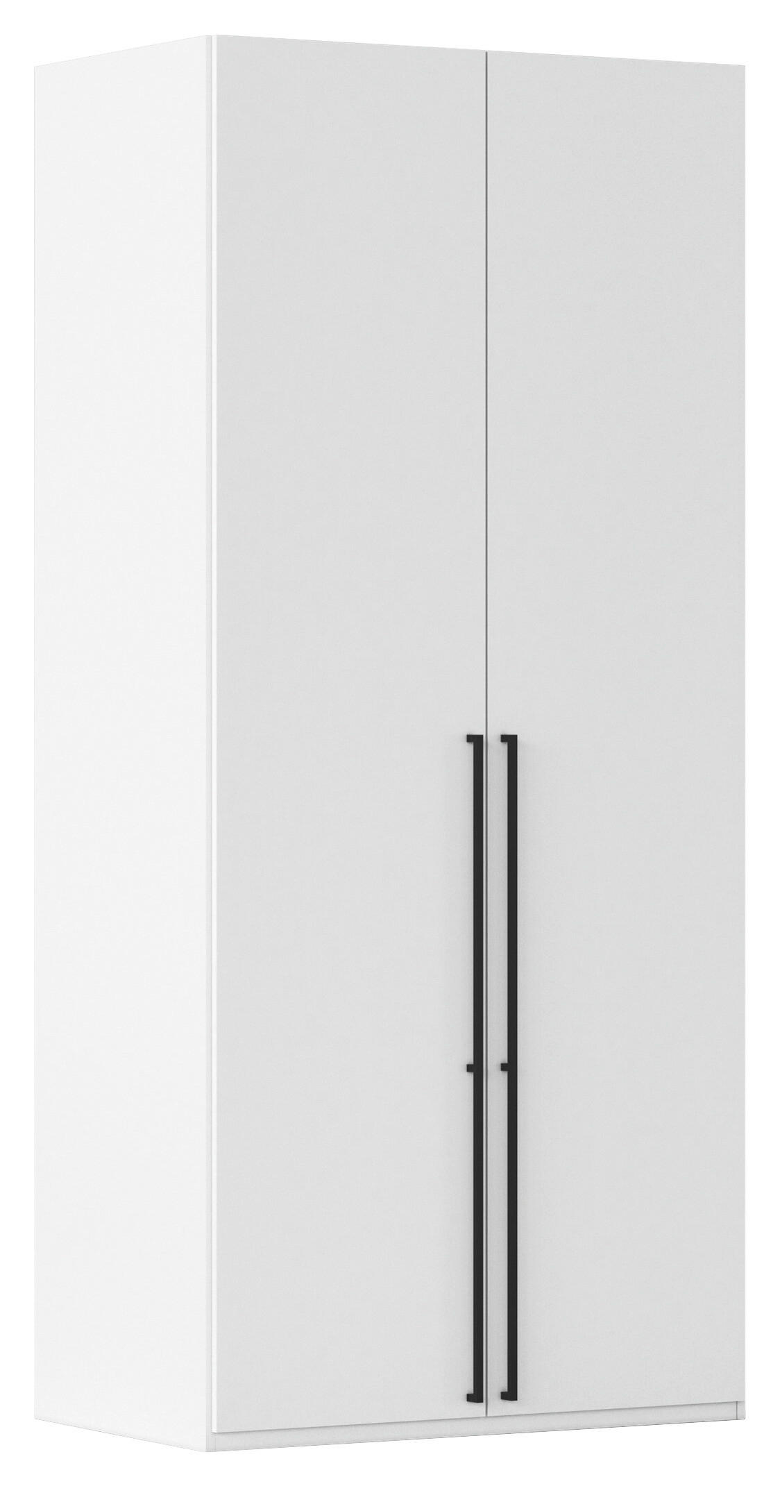 DREHTÜRENSCHRANK 101/223/61 cm,  in Weiß, 2 Tür(en)  - Schwarz/Weiß, Basics, Holzwerkstoff/Metall (101/223/61cm) - Novel