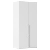 DREHTÜRENSCHRANK 101/223/61 cm,  in Weiß, 2 Tür(en)  - Schwarz/Weiß, Basics, Holzwerkstoff/Metall (101/223/61cm) - Novel