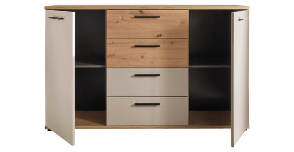 SIDEBOARD  150/92/38 cm 4 Schublade(n)  - Kaschmir/Schwarz, KONVENTIONELL, Holzwerkstoff/Kunststoff (150/92/38cm) - Xora