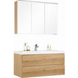 BADEZIMMER  in 105 cm  - Eichefarben, Design, Glas/Holz (105cm) - Novel