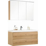 BADEZIMMER  in 105 cm  - Eichefarben, Design, Glas/Holz (105cm) - Novel