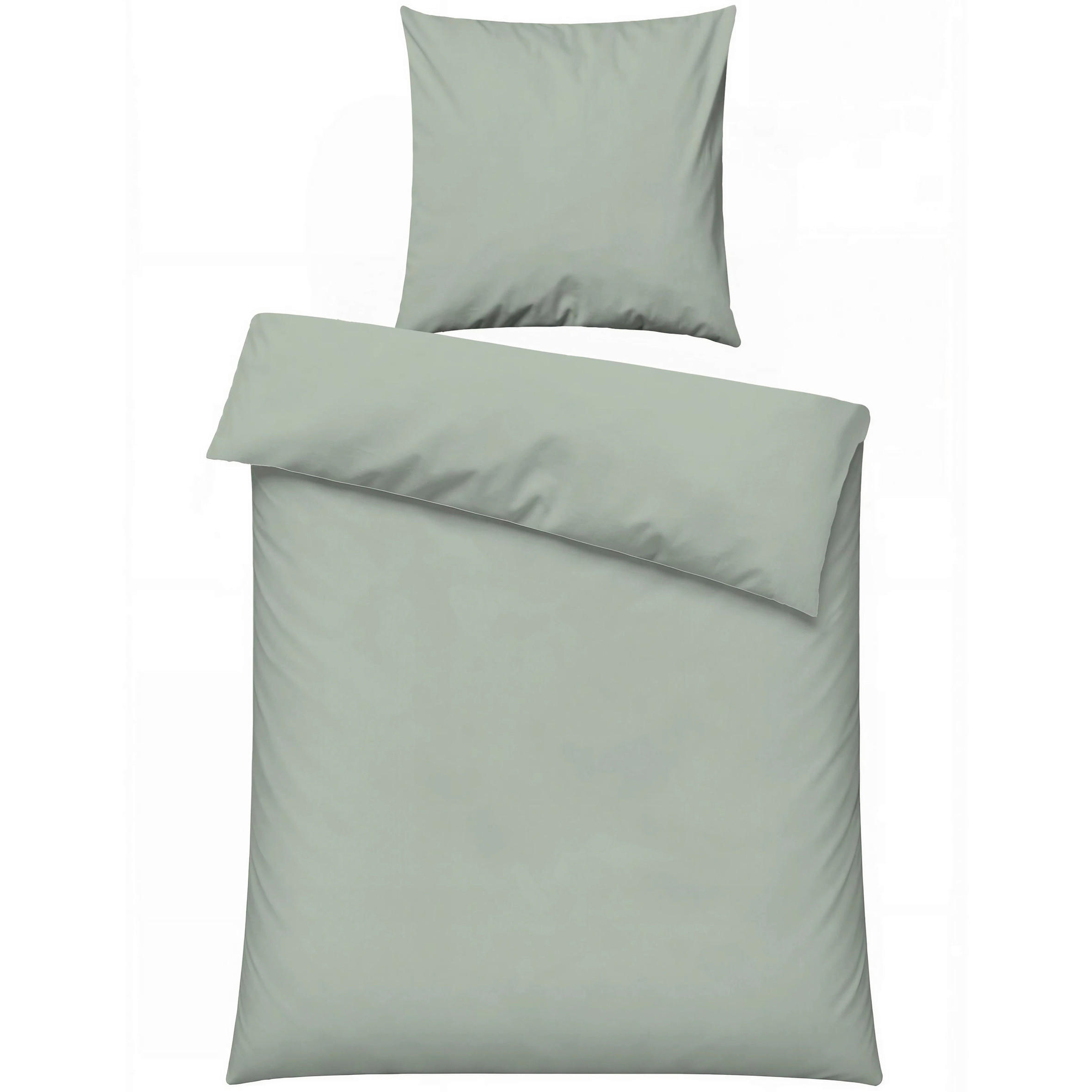 BETTWÄSCHE 155/220 cm  - Salbeigrün, Basics, Textil (155/220cm)