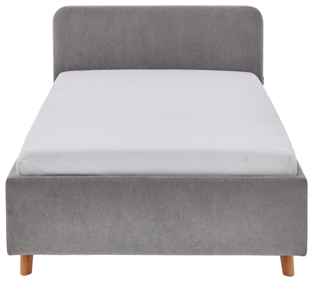 POLSTERBETT 120/200 cm,  in Grau, Eichefarben, Lattenrost, Bettkasten, Betttasche,  - Eichefarben/Birkefarben, KONVENTIONELL, Holz/Textil (120/200cm) - Boxxx