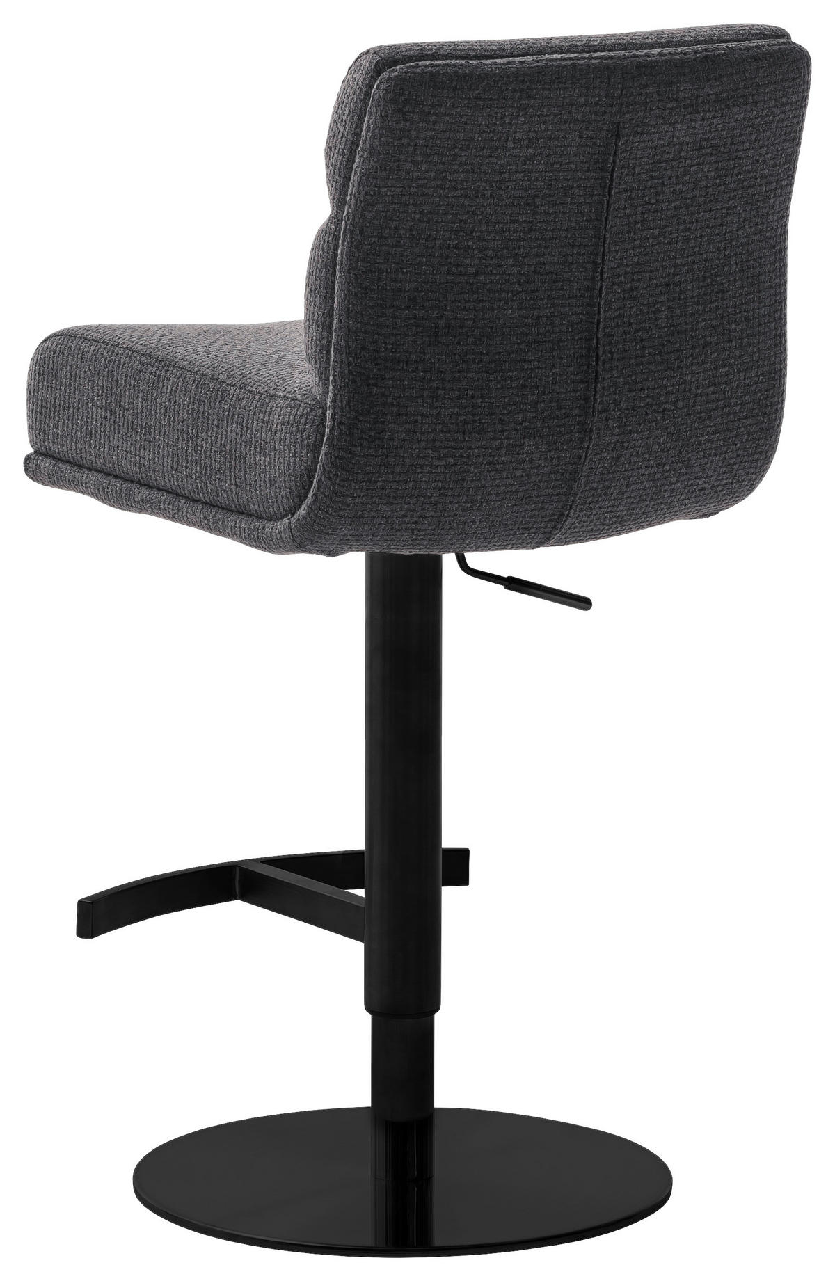 BARHOCKER in Metall, Textil Anthrazit, Schwarz  - Anthrazit/Schwarz, Design, Textil/Metall (43/84/52cm) - Dieter Knoll