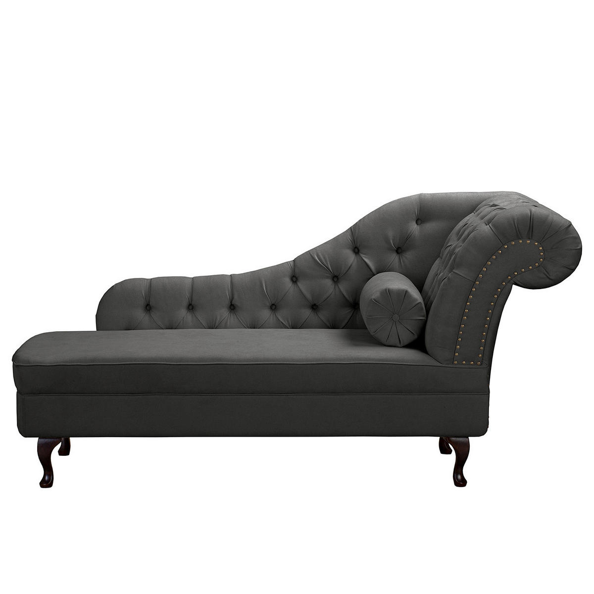 RÉCAMIERE Pako in Mikrofaser Dunkelgrau  - Dunkelgrau/Braun, Design, Holz/Textil (185/93/75cm) - Livetastic