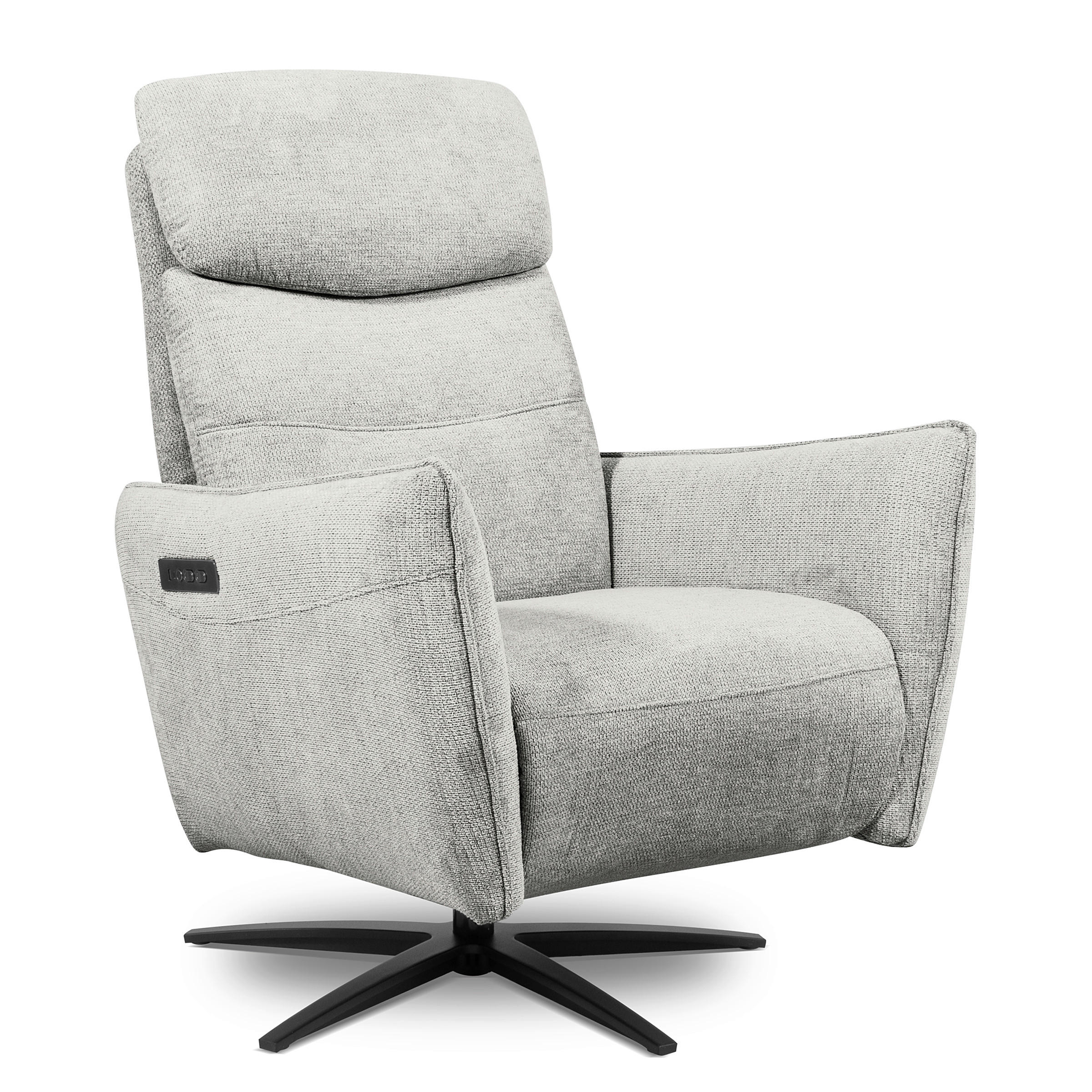 RELAXSESSEL in Textil Grau  - Schwarz/Grau, Design, Textil/Metall (77/107/88cm) - Livetastic