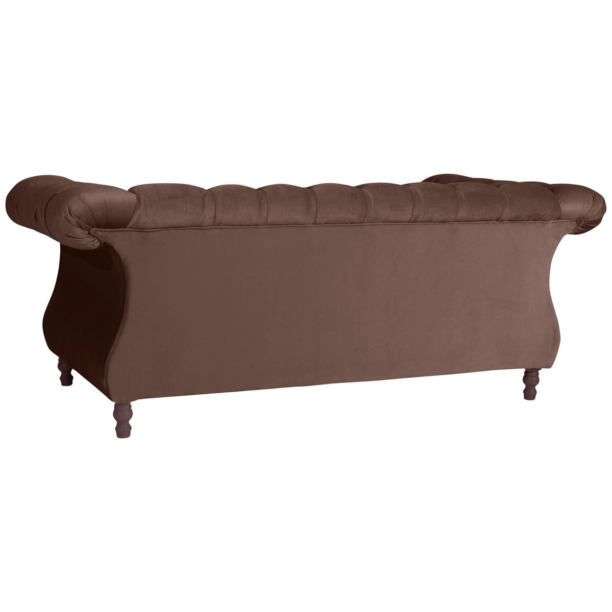 CHESTERFIELD-ZWEISITZER-SOFA  in Velours Braun  - Nussbaumfarben/Braun, Design, Holz/Textil (200/80/100cm) - Max Winzer
