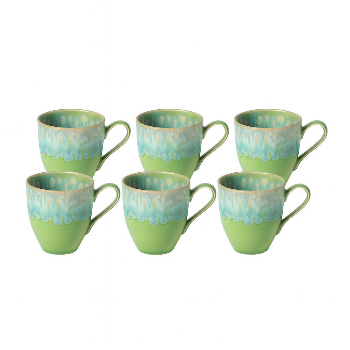 KAFFEEBECHERSET TAORMINA 6-teilig  - Grün, Basics, Keramik (0.41l) - Costa Nova