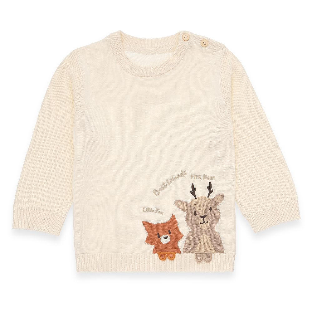 PULLOVER Forest Animals  - Creme, Natur, Textil (62null) - Avelia