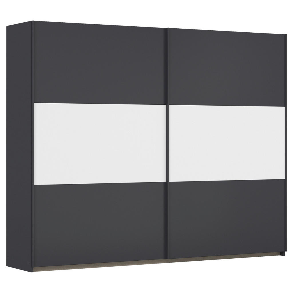 Schwebetürenschrank Neo Grau Weiß B: 261 Cm