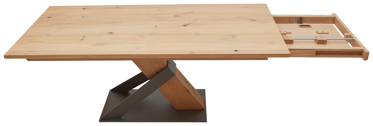 MASĂ din lemn, metal, 200/100/76,5 cm,   - culoare lemn stejar/antracit, Natur, lemn/metal (200/100/76,5cm) - Voglauer