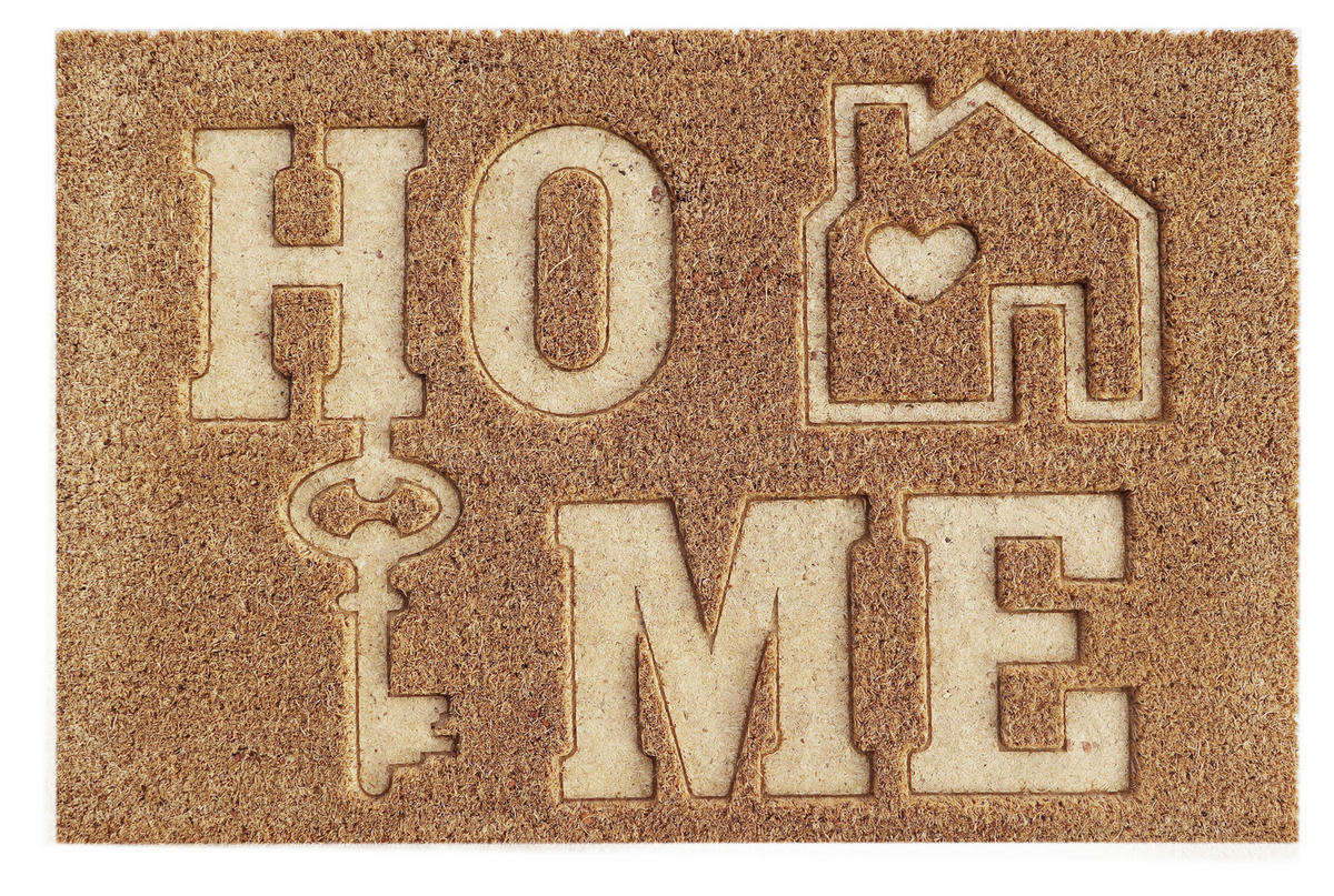 LÁBTÖRLŐ  - bézsbarna/fehér, Basics, műanyag/természetes anyagok (60/40/0,15cm)