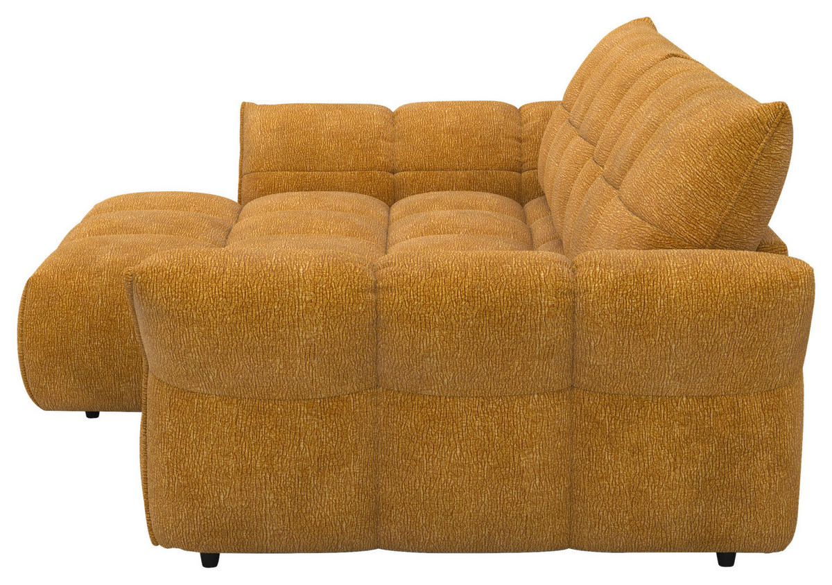 ROHOVÁ SEDAČKA, textil, tmavě žlutá - černá/tmavě žlutá, Design, textil/plast (177/312cm) - Welnova